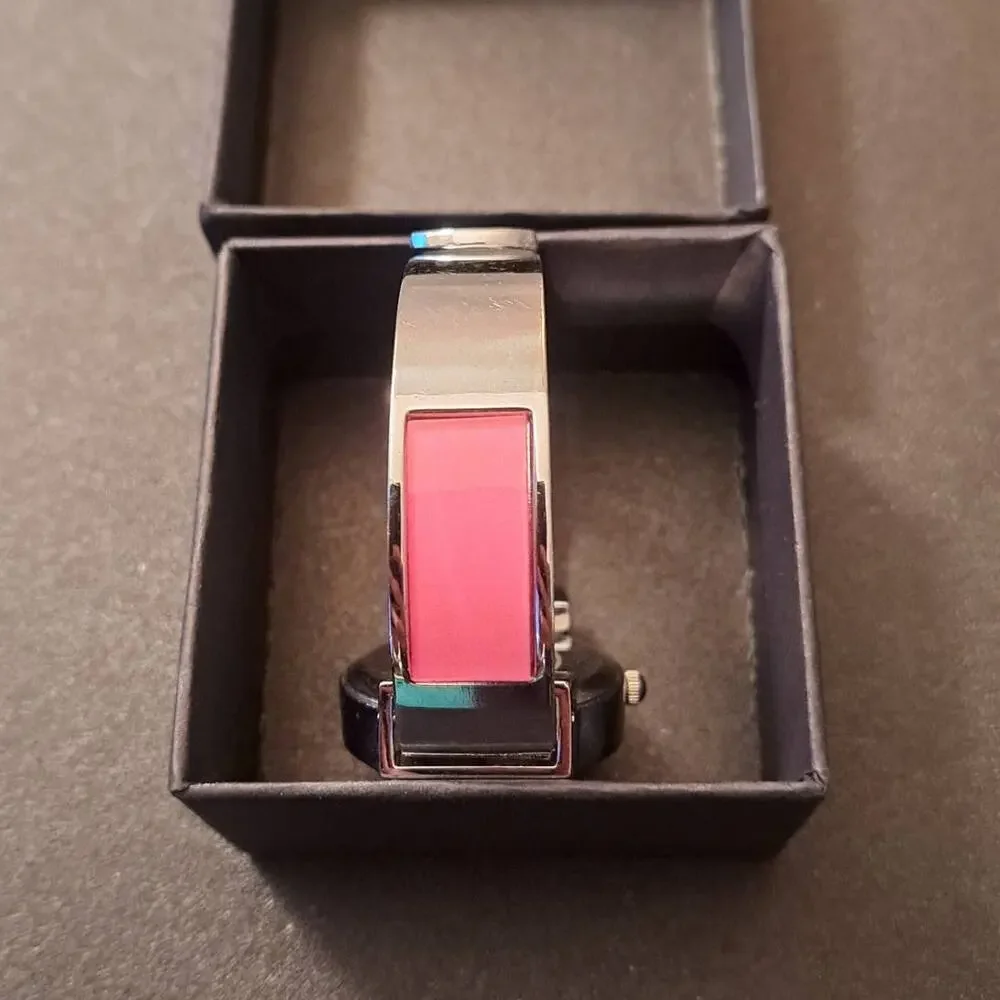 Girls Pink Character Bangle Quartz Stainless Steel Wristwatch